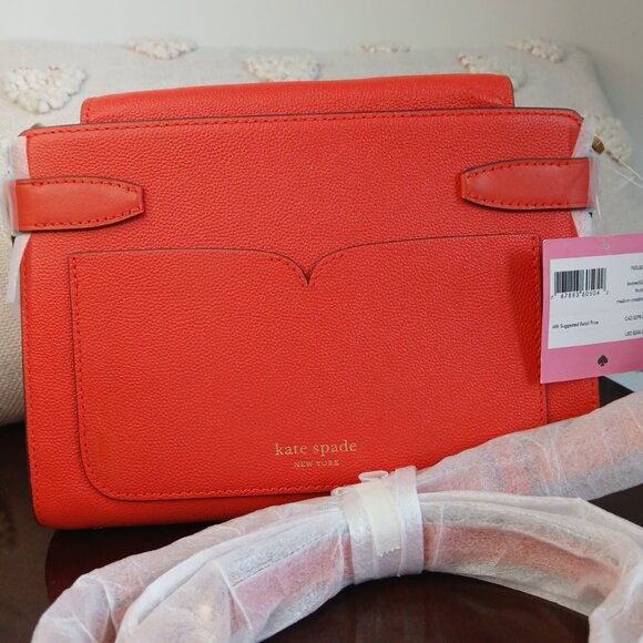 New With Tags - Kate Spade - Lava Red - Medium Crossbody Bag - Picture 5 of 15